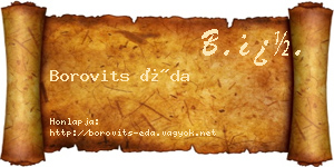 Borovits Éda névjegykártya